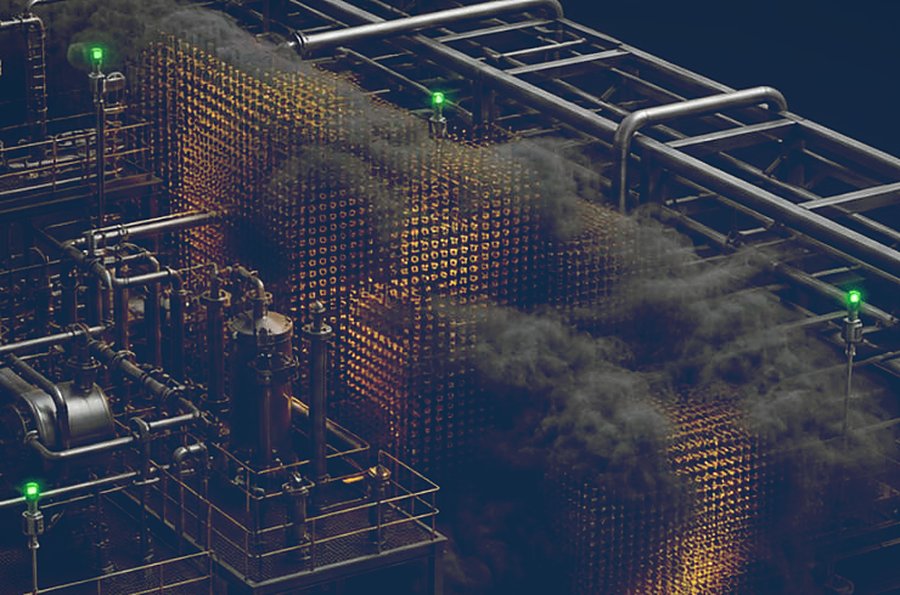 Close view of the modelled release crossing the pipe rack