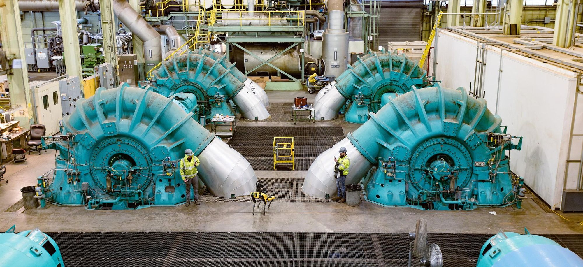 A large industrial turbine hall